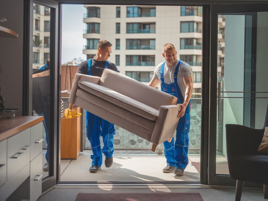 Ekipa przeprowadzkowa w trakcie pracy